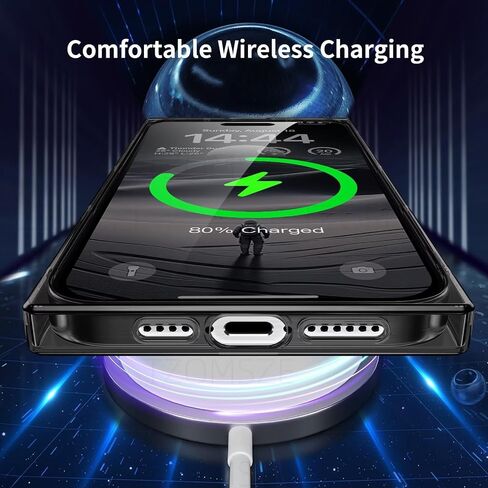 حافظة Tzomsze لهاتف iPhone 16 Pro Max، حافظة شفافة، حماية الكاميرا وزوايا معززة من مادة TPU غطاء نحيف مقاوم للصدمات للنساء والفتيات 6.9 بوصة - شفاف in Saudi Arabia