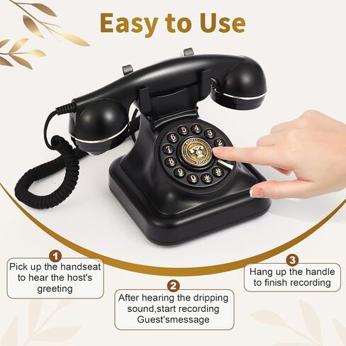 Audio Guest Book Wedding Phone, Audio Guest Book Record Customized Audio Messages Guest Book Alternatives Classic Retro Phone for Parties Birthdays Rentals Confessions Special Occasions (White) in Saudi Arabia
