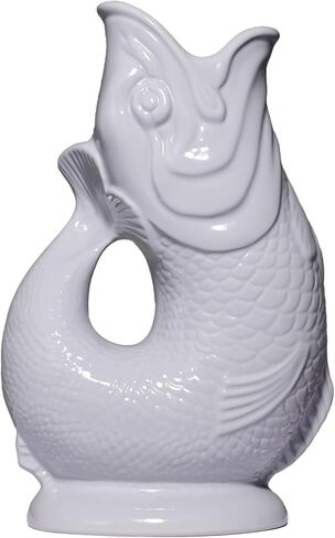 The Progugle Jug - Jug - Blue Glug Jug في XL ، 28 سم 1.4L - إبريق Gug Glug على شكل أسماك - مياه ملجئة مزخرفة ، كوكتيل ، نبيذ وجين جين ، Decanter أو مزهرية - مصنوعة في بريطانيا in Saudi Arabia