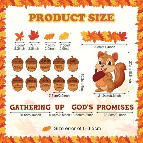 Sayglossy 105 Pcs Fall Bulletin Board Set Religious Acorns Squirrel Cutouts Autumn Gathering up God's Promises Christian Thanksgiving Bulletin Board Decor for Classroom Sunday School Church Decor in Saudi Arabia