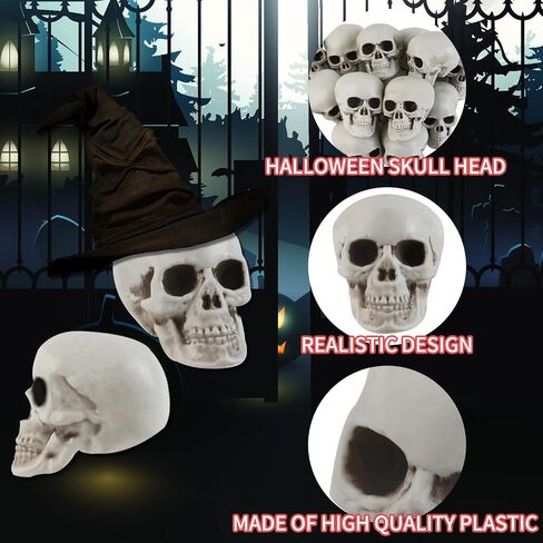 20 PCS Halloween Skulls واقعية المظهر الجماجم المظهر الرئيسي للهيكل العظمي لقضاء عيد الهالوين نموذج التزيين تمثال الهيكل العظمي البشري (1.6 × 1.8 × 2.3 بوصة) in Saudi Arabia