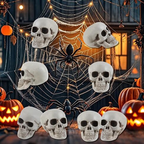 20 PCS Halloween Skulls واقعية المظهر الجماجم المظهر الرئيسي للهيكل العظمي لقضاء عيد الهالوين نموذج التزيين تمثال الهيكل العظمي البشري (1.6 × 1.8 × 2.3 بوصة) in Saudi Arabia