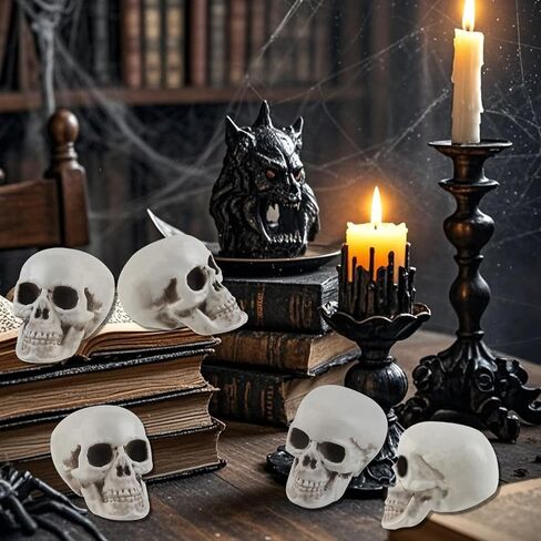 20 PCS Halloween Skulls واقعية المظهر الجماجم المظهر الرئيسي للهيكل العظمي لقضاء عيد الهالوين نموذج التزيين تمثال الهيكل العظمي البشري (1.6 × 1.8 × 2.3 بوصة) in Saudi Arabia
