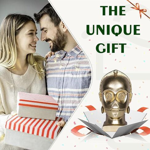 ديكور المنزل ديكور غرفة المعيشة ديكور روبوت رأس سماعة رأس ، الانتهاء من المعادن الذهب ، 10.63 × 7.09 × 5.91 بوصة ، حامل عرض مزخرف لسماعات الألعاب in Saudi Arabia