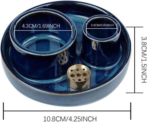 4 in 1 Incense Holder, Palo Santo Stick Holder,Sage Holder for Burning- 4.25" Sage Incense Holder for Meditation Room Home Decor (Blue Reactive) in Saudi Arabia