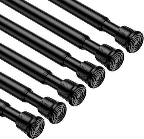 2 Pack Spring Tension Rods 28-43 Inches,5/8" Diameter Black Spring Load Adjustable Expandable,Small Short Tension Curtain Rod for Windows,Kitchen,Doorway,Bathroom,Cupboard Bars in Saudi Arabia