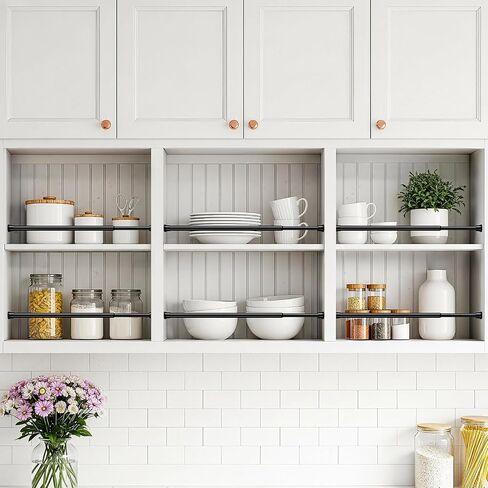 2 Pack Spring Tension Rods 28-43 Inches,5/8" Diameter Black Spring Load Adjustable Expandable,Small Short Tension Curtain Rod for Windows,Kitchen,Doorway,Bathroom,Cupboard Bars in Saudi Arabia
