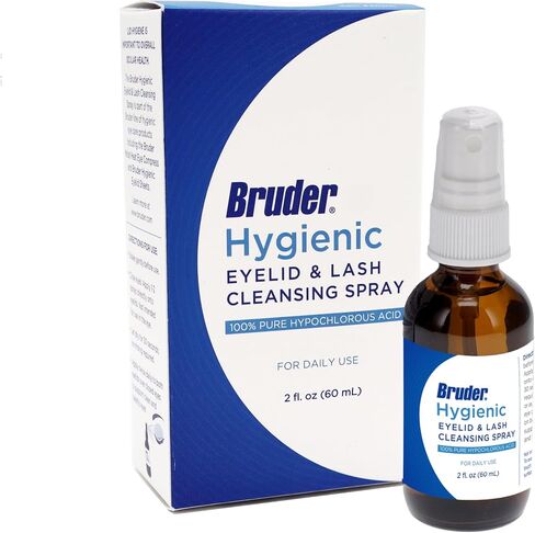 Bruder Hygienic Eyelid Solution Spray - Non-Irritating Pure Hypochlorous in Saline, Calm, Skincare, Daily Use Eyelid and Lash Cleanser, Eye Cleansing Spray (30mL) in Saudi Arabia