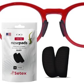 Setex Gecko Grip 1mm Anti Slip Eyeglass Nose Pads, (5 Clear Pair) USA Made, 2500 Innovative Microstructured Fibers per Nose Pad, 1mm x 7mm x 16mm in Kuwait