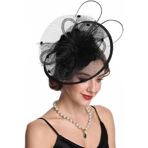 Fascinators Hat Tea Party Vintage Feather Fascinator with a Headband and a Clip for Girls and Women in Saudi Arabia