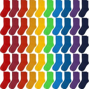 coume 50 pairs girl socks bulk for Kids 6-8 Years Collulful Long Toddler Sock for Kids Boys Little Girl Birth in Kuwait