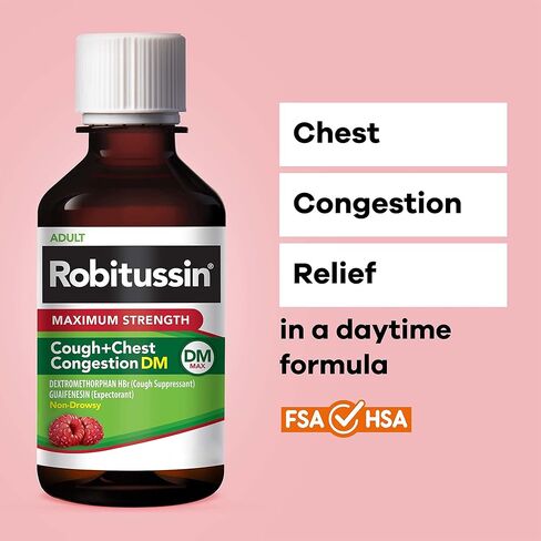 Robitussin البالغ أقصى قوة السعال + احتقان الصدر DM Max (8 fl. أوقية in Kuwait