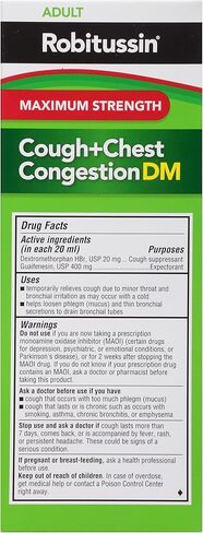 Robitussin البالغ أقصى قوة السعال + احتقان الصدر DM Max (8 fl. أوقية in Kuwait