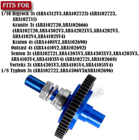 7075 Metal Spur Gear Slipper Clutch 57T(0.8) with 3.17mm and 5mm Pinion Gear Sets (15T/16T/17T) Upgrades for 1/10 4x4 Granite/Senton/Big Rock/Vorteks 3s & 550,Kraton/Outcast 4S,1/8 Typhon 3s,Red in Saudi Arabia