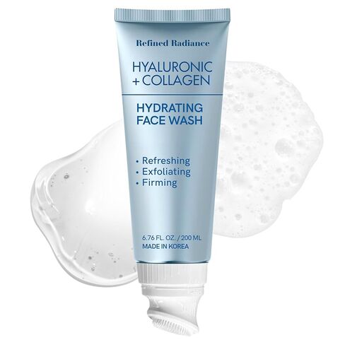 Hyaluronic Acid & Collagen Face Wash – Dermatologist Tested, Anti-Aging, Korean Skin Care, Hydrates Firms Soothes – Clean, Vegan, Gentle Facial Cleanser for Dry Sensitive Skin, 200 ML in Saudi Arabia