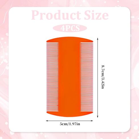 4 PCS قمل مشط ، مزدوج متعدد الأغراض متعددة الأغراض مشط رأس الأسنان رأس الأسنان لإزالة البراغيث قشرة الرأس الكبار (4 ألوان) in Saudi Arabia