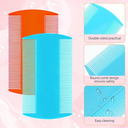 4 PCS قمل مشط ، مزدوج متعدد الأغراض متعددة الأغراض مشط رأس الأسنان رأس الأسنان لإزالة البراغيث قشرة الرأس الكبار (4 ألوان) in Saudi Arabia