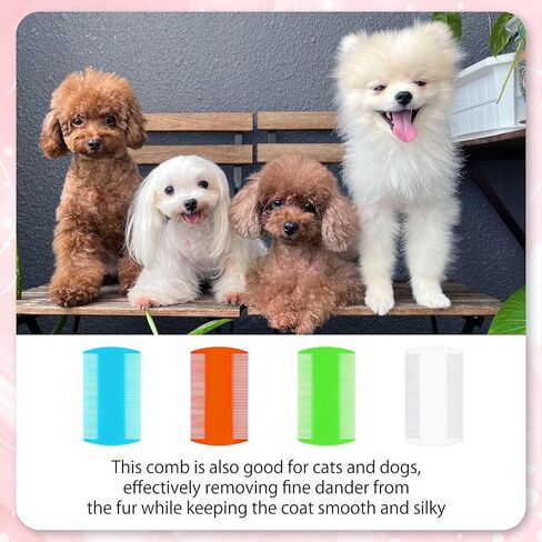 4 PCS قمل مشط ، مزدوج متعدد الأغراض متعددة الأغراض مشط رأس الأسنان رأس الأسنان لإزالة البراغيث قشرة الرأس الكبار (4 ألوان) in Saudi Arabia