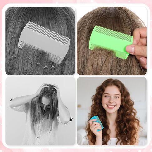 4 PCS قمل مشط ، مزدوج متعدد الأغراض متعددة الأغراض مشط رأس الأسنان رأس الأسنان لإزالة البراغيث قشرة الرأس الكبار (4 ألوان) in Saudi Arabia
