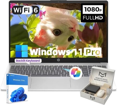 HP 2023 15'' FHD IPS Laptop, Windows 11, Intel Pentium Processor Up to 3.10GHz, 4GB RAM, 256GB SSD, HDMI, Super-Fast 6th Gen WiFi (Renewed) in Saudi Arabia