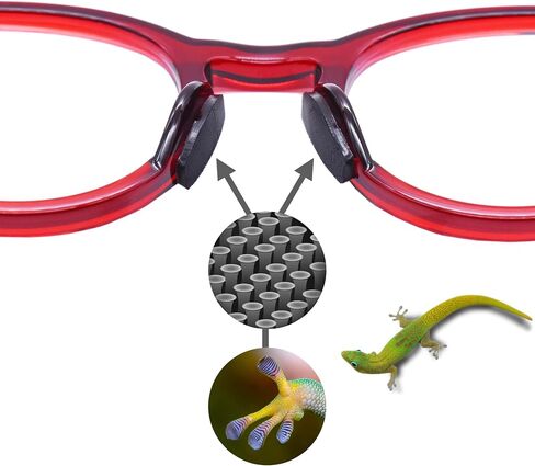 Setex Gecko Grip 1mm Anti Slip Eyeglass Nose Pads, (5 Clear Pair) USA Made, 2500 Innovative Microstructured Fibers per Nose Pad, 1mm x 7mm x 16mm in Kuwait