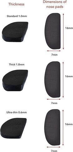 Setex Gecko Grip 1mm Anti Slip Eyeglass Nose Pads, (5 Clear Pair) USA Made, 2500 Innovative Microstructured Fibers per Nose Pad, 1mm x 7mm x 16mm in Kuwait