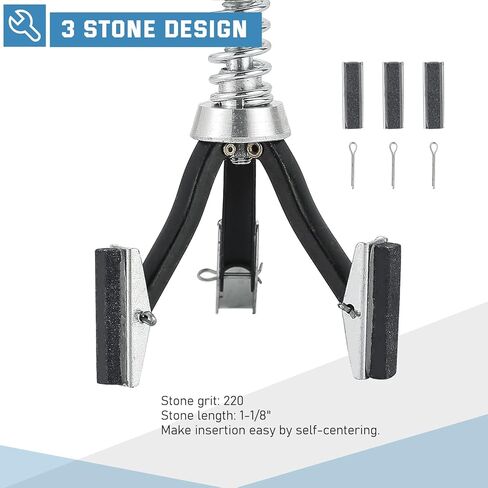 ATPEAM Engine Cylinder Hone Tool Adjustable Deglazer Set for Grinding Holes from 1-1/4" to 3-1/2" Diameter with Extra 3-Piece 2" Long Stones 220 Grit in Kuwait