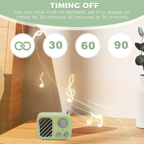 Vintage Style White Noise Machine with 16 Soothing Sounds – Portable Sleep Sound Device with Timer & Adjustable Volume for Baby, Kids, Adults, Travel & Office (Sprout Green, Portable) in Saudi Arabia
