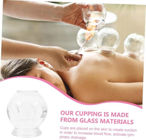 7-Piece Thickened Glass Cupping Set for Home Use Vacuum Massage Therapy Suction Cups for Body Relaxation and Pain Relief in Saudi Arabia