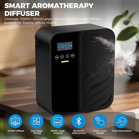 Hotel Scent Diffuser, House Scent Machine, 5000 Sq.Ft of Coverage, 500ml Large Capacity Aromatherapy Machine, Scent Diffusers for Home Large Room, Office Waterless Essential Oil Diffuser in Kuwait