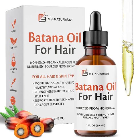 M3 Naturals زيت Batana لنمو الشعر والجلد-الدكتور Sebi 100 ٪ نقي ، غير مكرر وبارد من هندوراس-للشعر الأكثر سمكا ، خيوط أقوى والجلد الأكثر سلاسة-نباتي ، غير المعدلة وراثيا-2 fl oz in Kuwait