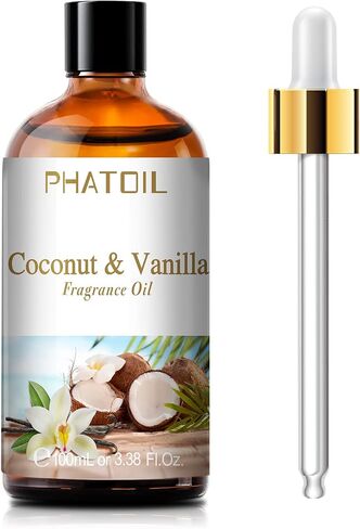 3.38FL.OZ Coconut & Vanilla Fragrance Oils for Aromatherapy, Essential Oils for Diffusers for Home, Perfect for Diffuser, Yoga, DIY Candle and Soap Making - 100ml in Kuwait