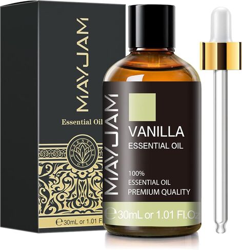 Vanilla Essential Oil 30ml/1.01fl.oz, MAYJAM Premium Vanilla Oils for Aromatherapy, Diffuser, Soap Making, Candle Making, Long Lasting Scents in Saudi Arabia