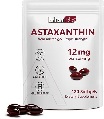 Astaxanthin 12mg, Premium Astaxanthin Antioxidant Supplements with Antioxidant Activity, Supports Eye, Immune, Skin Health, Internal Circulation-120 Softgels in Kuwait
