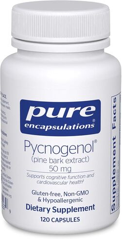 Pure Encapsulations Pycnogenol (Pine Bark Extract) 50 mg | Hypoallergenic Supplement to Support Cognitive Function and Cardiovascular Health | 60 Capsules in Saudi Arabia