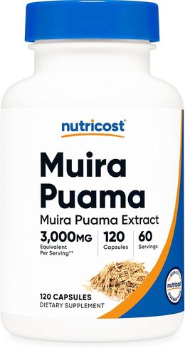مستخلص Nutricost Muira Puama (3000 ملغ من الكبسولات) 120 كبسولة-Muira Puama للرجال والنساء ، نباتي ، خالي من الكائنات المعدلة وراثيًا ، خالية من الغلوتين ، 60 حصصًا in Saudi Arabia