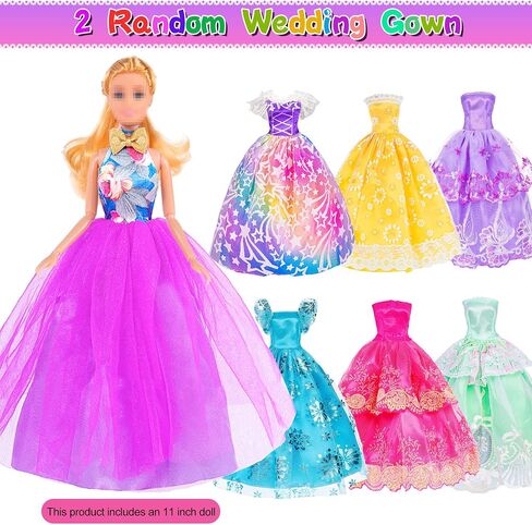 Doll and Doll Accessories 106 Pcs Doll Clothes and Accessories Purple Doll Closet Wardrobe Dream Closet Playest For 11.5 Inch Girl Doll Including Shoes Rack,Dress,Shoes Hangers Accessories(One Doll) in Kuwait