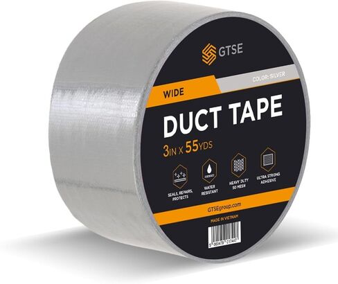 GTSE Black Duct Tape, Wide Roll, 3 inches x 55 Yards (164 ft), Heavy-Duty, Waterproof, 1 Roll Pack in Saudi Arabia