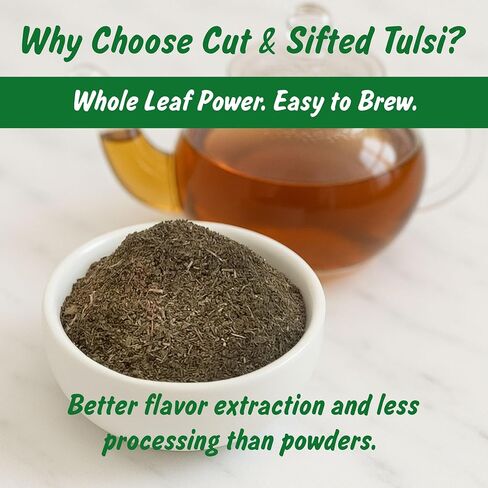 التوابل الملف الشخصي USDA Tulsi Indian Tulsi/Holy Basil Cut & Sifted ، 2 أوقية ، مختبر تم اختباره للمعادن الثقيلة ، Sanctum ، Albahaca Sagrada in Saudi Arabia