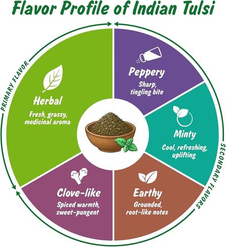 التوابل الملف الشخصي USDA Tulsi Indian Tulsi/Holy Basil Cut & Sifted ، 2 أوقية ، مختبر تم اختباره للمعادن الثقيلة ، Sanctum ، Albahaca Sagrada in Saudi Arabia