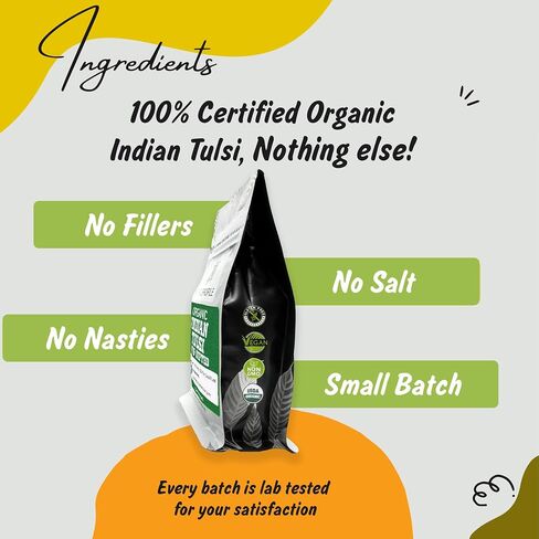 التوابل الملف الشخصي USDA Tulsi Indian Tulsi/Holy Basil Cut & Sifted ، 2 أوقية ، مختبر تم اختباره للمعادن الثقيلة ، Sanctum ، Albahaca Sagrada in Saudi Arabia