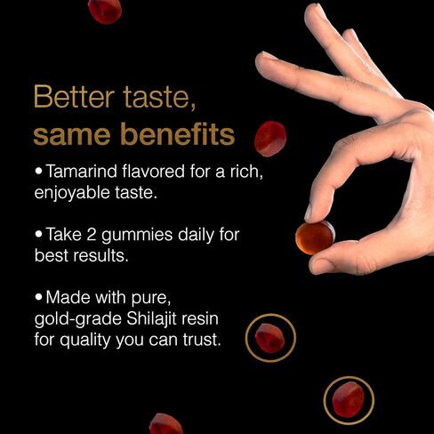 Be Bodywise Pure Himalayan Shilajit Gummies Gold I Lab Tested I No Added Sugar I Ashwagandha, Gokshura| Fulvic Acid & 85+ Trace Minerals I for Men, Women I Non-GMO I 100% Natural & Organic I 60 Gummy in Saudi Arabia