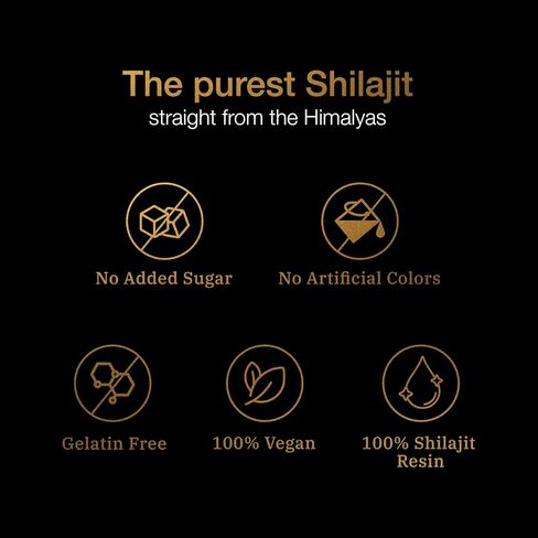 Be Bodywise Pure Himalayan Shilajit Gummies Gold I Lab Tested I No Added Sugar I Ashwagandha, Gokshura| Fulvic Acid & 85+ Trace Minerals I for Men, Women I Non-GMO I 100% Natural & Organic I 60 Gummy in Saudi Arabia