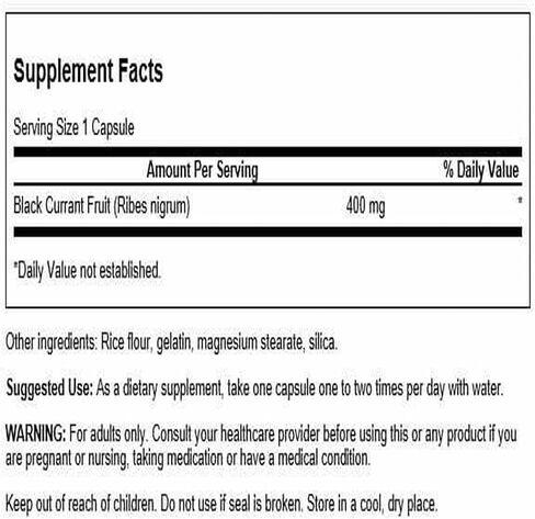 Swanson Full Spectrum Black Currant 400 Milligrams 60 Capsules in Saudi Arabia