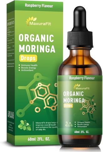 Moringa Leaf Drops with Vitamin C, Moringa Oleifera Extract Liquid Drops for Immunity Support,Antioxidant,Overall Health & Energy,Vegan Herbal Supplement 2 fl oz in Saudi Arabia