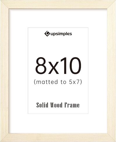إطار الصورة 8x10 ، إطارات صور خشبية صلبة طبيعية ، عرض 5x7 مع حصيرة أو 8 × 10 بدون حصيرة ، جدار أو طاولة ، حزمة واحدة ، طبيعية in Kuwait