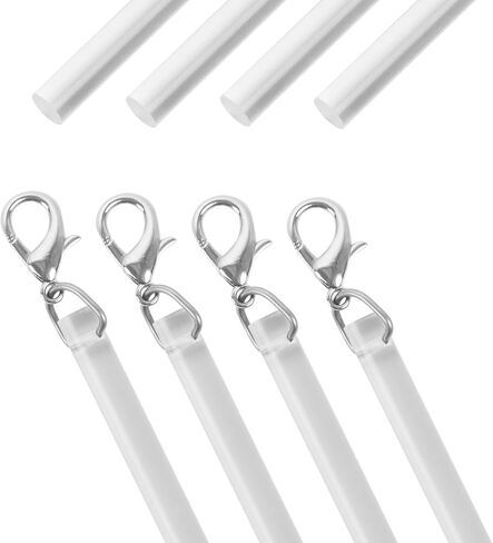 Curtain Pull Wand,30 Inches Acrylic Clear Curtain Rod with Hook Ideal for High Hanging Curtain Opening-Closing(Clear, 2pcs) in Kuwait
