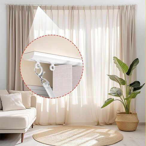 Curtain Pull Wand,30 Inches Acrylic Clear Curtain Rod with Hook Ideal for High Hanging Curtain Opening-Closing(Clear, 2pcs) in Kuwait