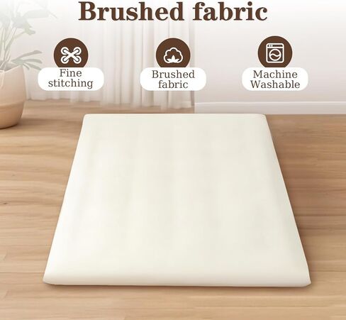Zippered Japanese Floor Futon Mattress Cover Full Size 82" L x 56" W Foldable Floor Mattress Washable Tatami Mattress Cover Black in Saudi Arabia