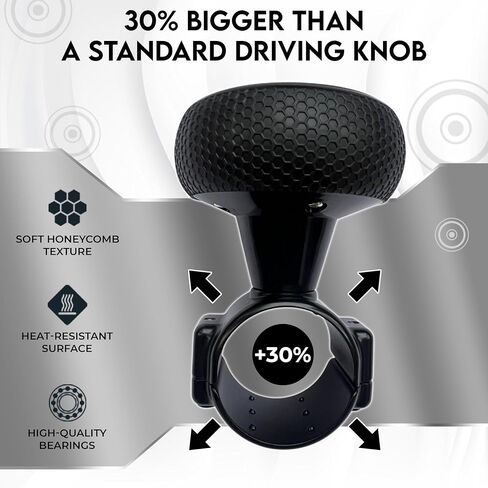 BL Steering Wheel Knob Spinner - Universal Non -Slip Fit و ABS & Premium Silicone Finish Knob مع محمل كرة معدنية - مثالية للسيارات والشاحنات والقوارب (Gold كبيرة) in Kuwait